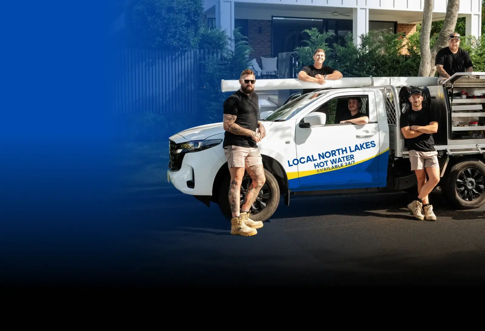Local North Lakes Hot Water team with the ute